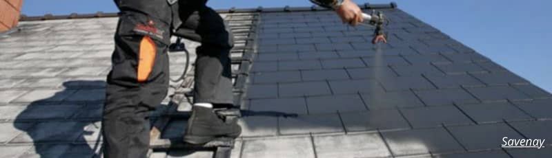 Pose d'une résine sur un toit à Savenay
