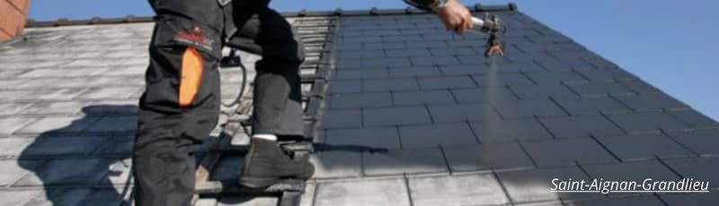 Pose d'une résine sur un toit à Saint-Aignan-Grandlieu